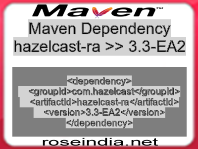 Maven dependency of hazelcast-ra version 3.3-EA2