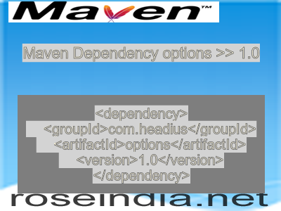 Maven dependency of options version 1.0