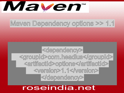 Maven dependency of options version 1.1