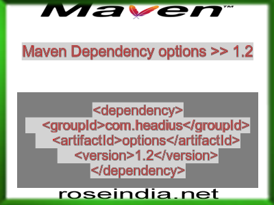Maven dependency of options version 1.2