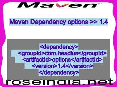 Maven dependency of options version 1.4