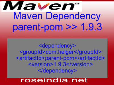 Maven dependency of parent-pom version 1.9.3