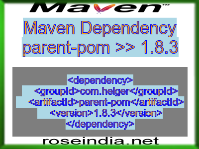 Maven dependency of parent-pom version 1.8.3