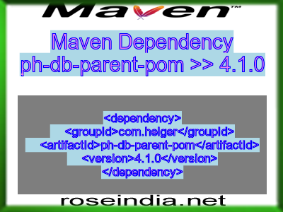 Maven dependency of ph-db-parent-pom version 4.1.0