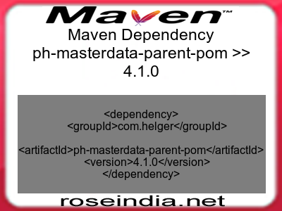 Maven dependency of ph-masterdata-parent-pom version 4.1.0