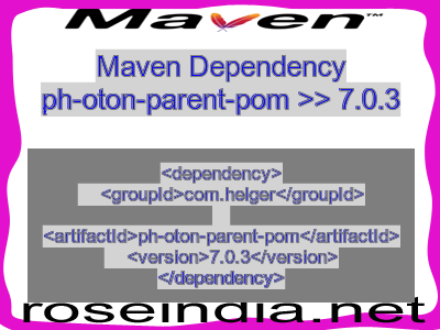 Maven dependency of ph-oton-parent-pom version 7.0.3