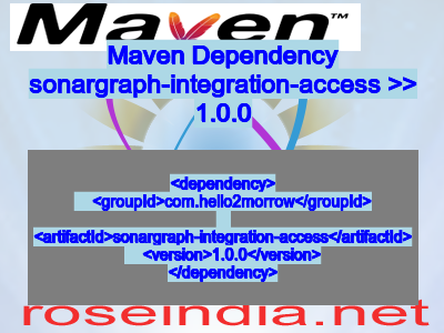 Maven dependency of sonargraph-integration-access version 1.0.0