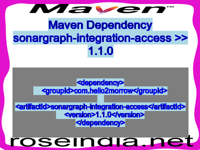 Maven dependency of sonargraph-integration-access version 1.1.0