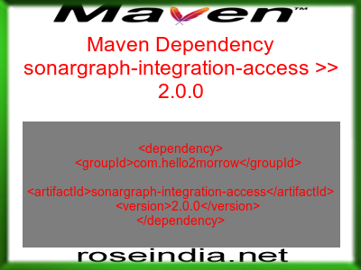 Maven dependency of sonargraph-integration-access version 2.0.0