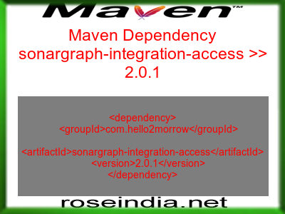 Maven dependency of sonargraph-integration-access version 2.0.1