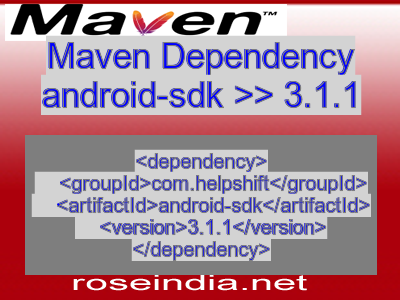 Maven dependency of android-sdk version 3.1.1