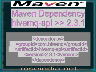Maven dependency of hivemq-spi version 2.3.1