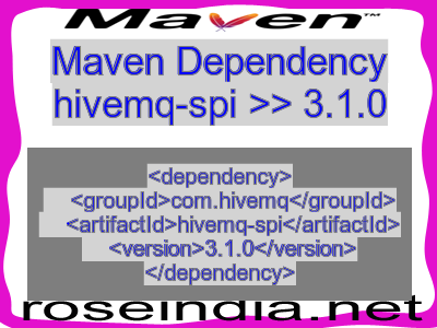Maven dependency of hivemq-spi version 3.1.0