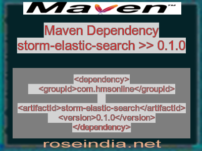 Maven dependency of storm-elastic-search version 0.1.0