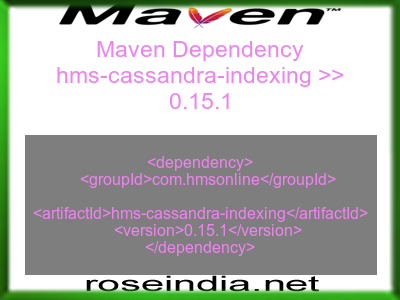 Maven dependency of hms-cassandra-indexing version 0.15.1