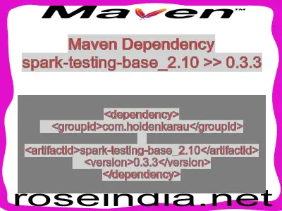 Maven dependency of spark-testing-base_2.10 version 0.3.3