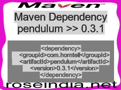 Maven dependency of pendulum version 0.3.1