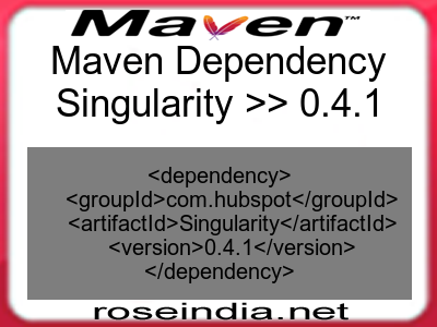 Maven dependency of Singularity version 0.4.1