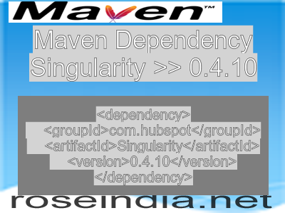 Maven dependency of Singularity version 0.4.10