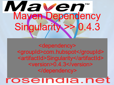 Maven dependency of Singularity version 0.4.3
