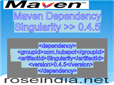 Maven dependency of Singularity version 0.4.5