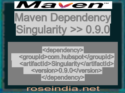 Maven dependency of Singularity version 0.9.0