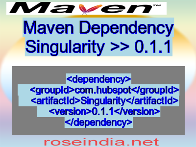 Maven dependency of Singularity version 0.1.1