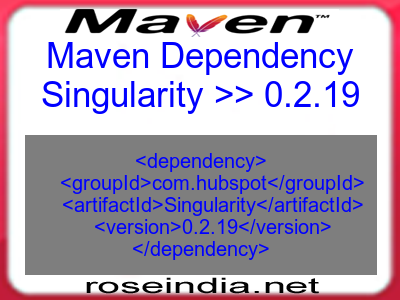 Maven dependency of Singularity version 0.2.19
