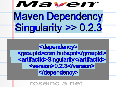 Maven dependency of Singularity version 0.2.3