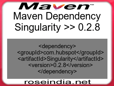 Maven dependency of Singularity version 0.2.8