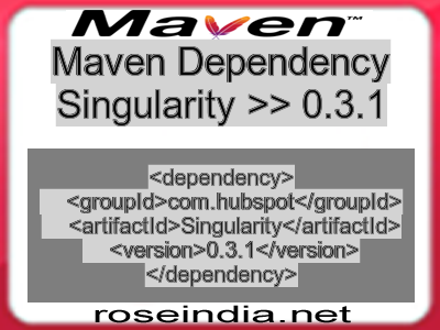 Maven dependency of Singularity version 0.3.1