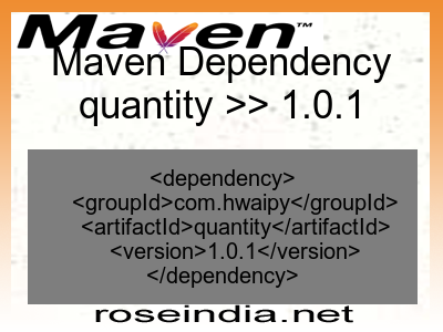 Maven dependency of quantity version 1.0.1