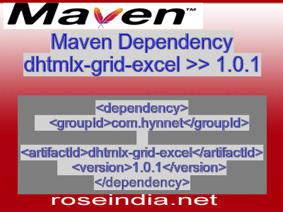 Maven dependency of dhtmlx-grid-excel version 1.0.1
