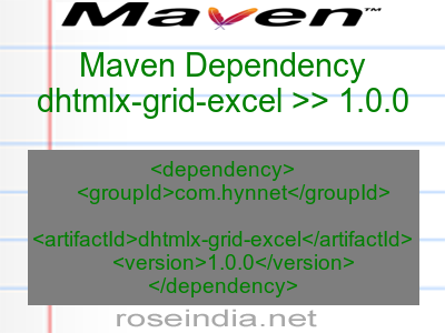 Maven dependency of dhtmlx-grid-excel version 1.0.0