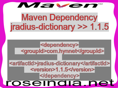 Maven dependency of jradius-dictionary version 1.1.5