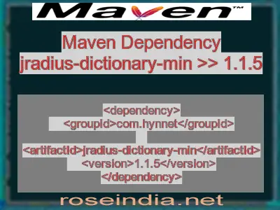 Maven dependency of jradius-dictionary-min version 1.1.5
