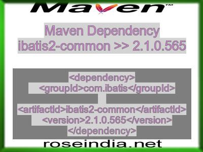 Maven dependency of ibatis2-common version 2.1.0.565