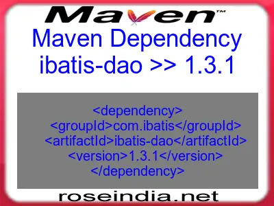 Maven dependency of ibatis-dao version 1.3.1