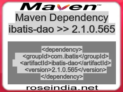 Maven dependency of ibatis-dao version 2.1.0.565