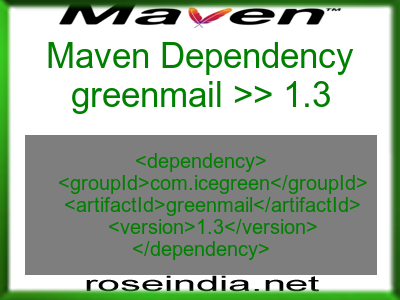 Maven dependency of greenmail version 1.3