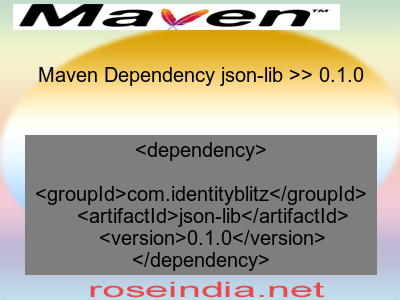 Maven dependency of json-lib version 0.1.0