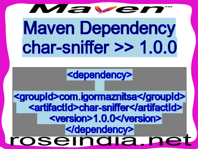 Maven dependency of char-sniffer version 1.0.0