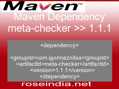 Maven dependency of meta-checker version 1.1.1