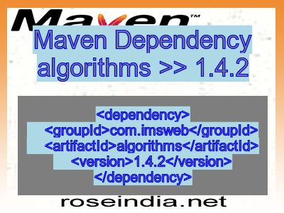 Maven dependency of algorithms version 1.4.2