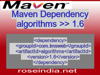 Maven dependency of algorithms version 1.6