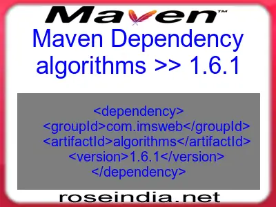 Maven dependency of algorithms version 1.6.1