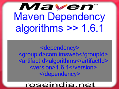 Maven dependency of algorithms version 1.6.1