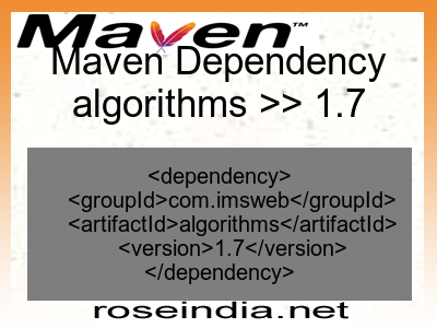 Maven dependency of algorithms version 1.7