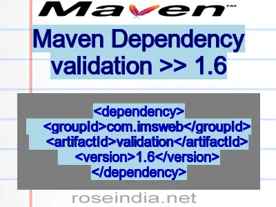 Maven dependency of validation version 1.6