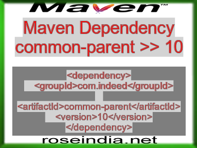 Maven dependency of common-parent version 10